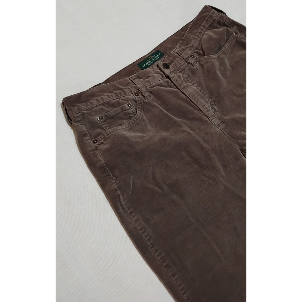 Lauren Ralph Lauren Vintage Corduroy Pants Women 10 Brown Classic Bootcut Y2K